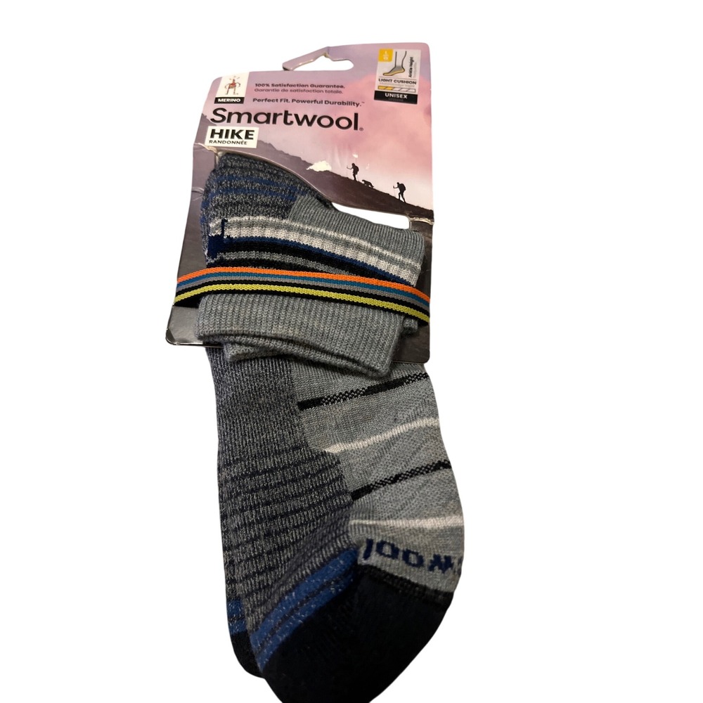 Smartwool Hike Ankle Socks Women S Gray New Light Cushion Merino Wool Striped